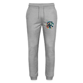 Cheval - Pantalon de jogging bio MOVER Stanley/Stella unisexe - gris chiné - Devant - Marisol (170cm) & Nik (191cm)