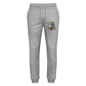 Gecko - Stanley/Stella Unisex Bio Jogginghose Mover  - Grau meliert - Vorne - Marisol (170cm) & Nik (191cm)