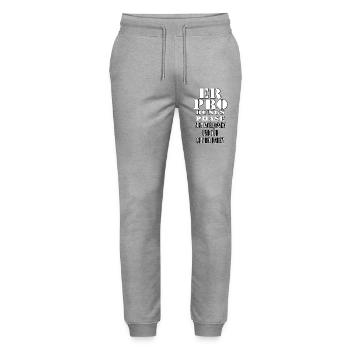 Phase d’essai terminée et perçue comme bonne - Pantalon de jogging bio MOVER Stanley/Stella unisexe - gris chiné - Devant - Marisol (170cm) & Nik (191cm)