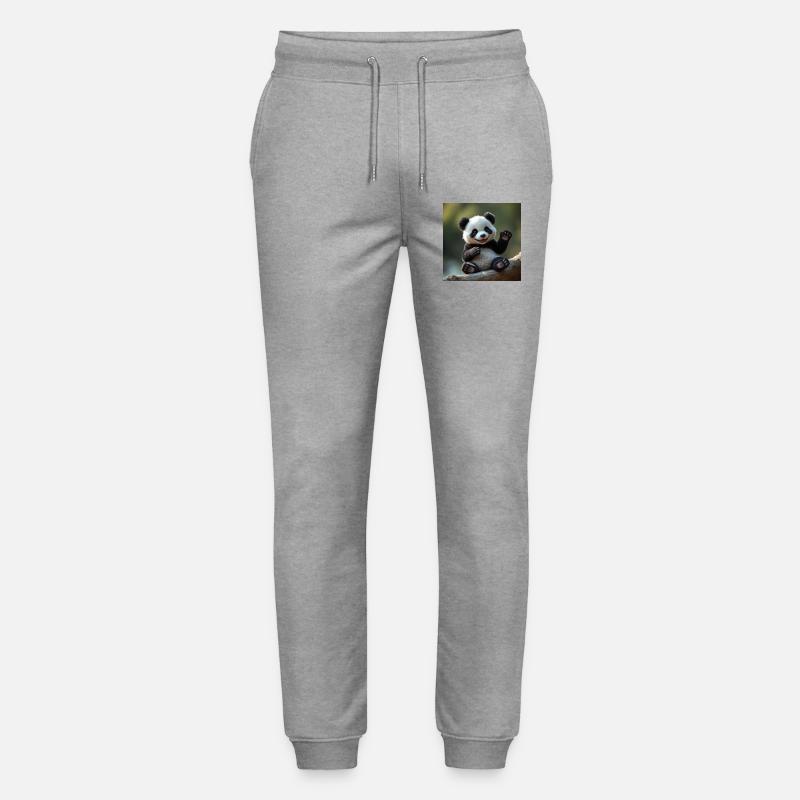 Niedlicher Panda in 3D - Stanley/Stella Unisex Bio Jogginghose Mover  - Grau meliert