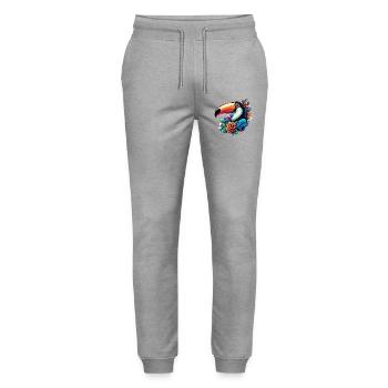 Toucan - Stanley/Stella Mover Unisex Organic Jogging Trousers - heather grey - Front - Marisol (170cm) & Nik (191cm)