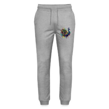 Pfau - Stanley/Stella Unisex Bio Jogginghose Mover  - Grau meliert - Vorne - Marisol (170cm) & Nik (191cm)