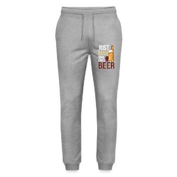 Just Man Who Loves Beer - Stanley/Stella Unisex Bio Jogginghose Mover  - Grau meliert - Vorne - Marisol (170cm) & Nik (191cm)