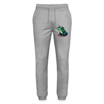 Frog - Stanley/Stella Mover Unisex Organic Jogging Trousers - heather grey - Front - Marisol (170cm) & Nik (191cm)