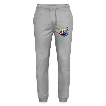 Escargot - Pantalon de jogging bio MOVER Stanley/Stella unisexe - gris chiné - Devant - Marisol (170cm) & Nik (191cm)