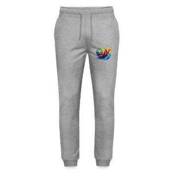 Schnecke - Stanley/Stella Unisex Bio Jogginghose Mover  - Grau meliert - Vorne - Marisol (170cm) & Nik (191cm)