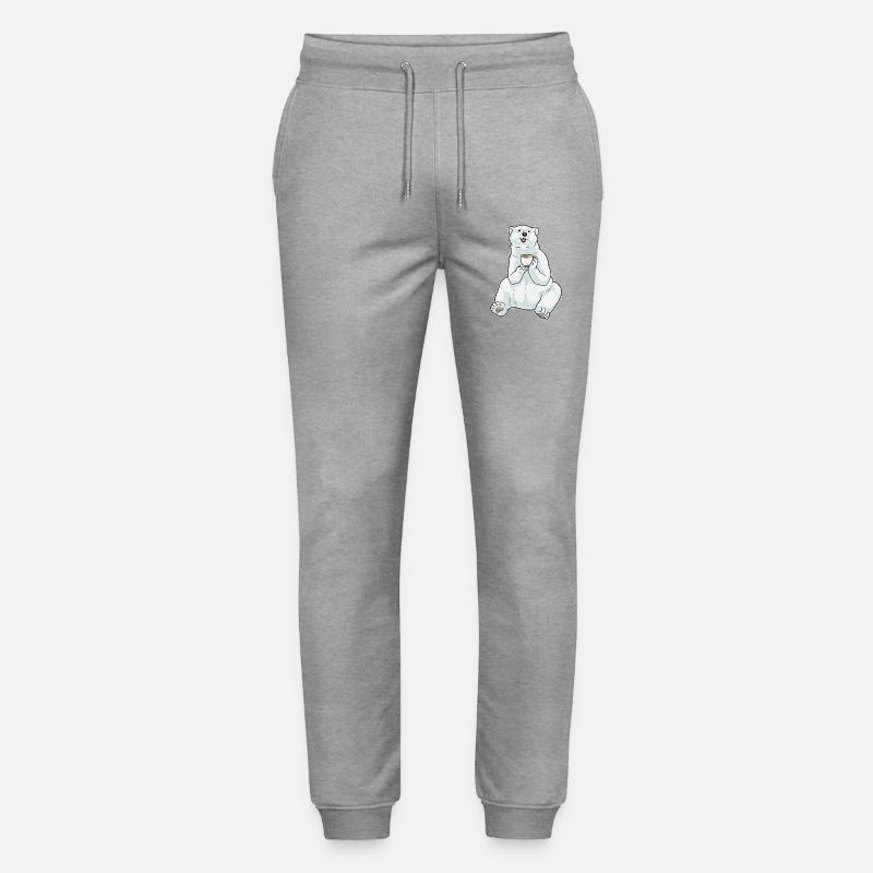 Polar Bear Coffee Mug - Stanley/Stella Mover Unisex Organic Jogging Trousers - heather grey