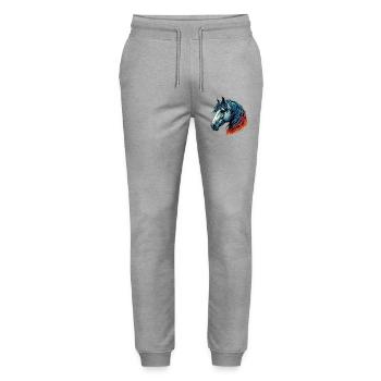 Pferd - Stanley/Stella Unisex Bio Jogginghose Mover  - Grau meliert - Vorne - Marisol (170cm) & Nik (191cm)