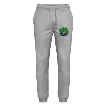 Pfau - Stanley/Stella Unisex Bio Jogginghose Mover  - Grau meliert - Vorne - Marisol (170cm) & Nik (191cm)