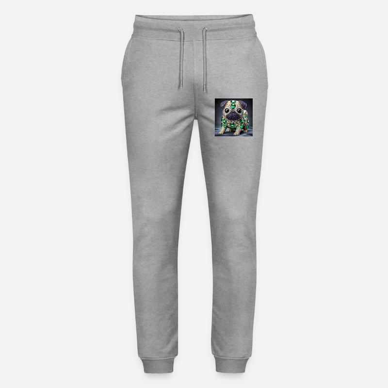 Exklusives Mops-Design-Shirt - Stanley/Stella Unisex Bio Jogginghose Mover  - Grau meliert