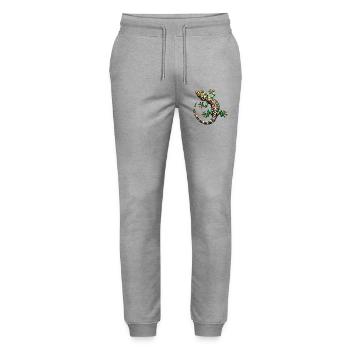 Gecko - Pantalon de jogging bio MOVER Stanley/Stella unisexe - gris chiné - Devant - Marisol (170cm) & Nik (191cm)