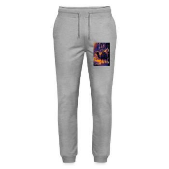 Petra in Jordan - Stanley/Stella Mover Unisex Organic Jogging Trousers - heather grey - Front - Marisol (170cm) & Nik (191cm)
