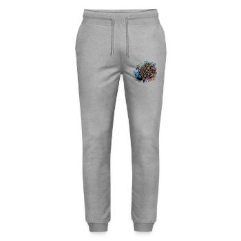 Paon - Pantalon de jogging bio MOVER Stanley/Stella unisexe - gris chiné - Devant - Marisol (170cm) & Nik (191cm)