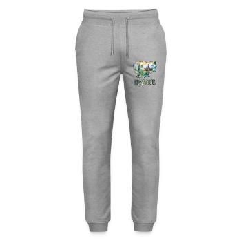 Aquarell Landkarte Kambodscha - Stanley/Stella Unisex Bio Jogginghose Mover  - Grau meliert - Vorne - Marisol (170cm) & Nik (191cm)