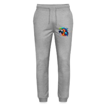 Papagei - Stanley/Stella Unisex Bio Jogginghose Mover  - Grau meliert - Vorne - Marisol (170cm) & Nik (191cm)