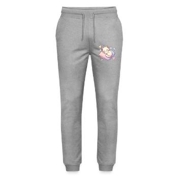 Niedliches Kätzchen im Traumland - Stanley/Stella Unisex Bio Jogginghose Mover  - Grau meliert - Vorne - Marisol (170cm) & Nik (191cm)