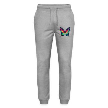 Schmetterling - Stanley/Stella Unisex Bio Jogginghose Mover  - Grau meliert - Vorne - Marisol (170cm) & Nik (191cm)