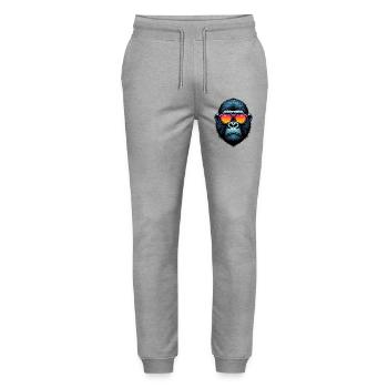 Gorilla - Stanley/Stella Mover Unisex Organic Jogging Trousers - heather grey - Front - Marisol (170cm) & Nik (191cm)