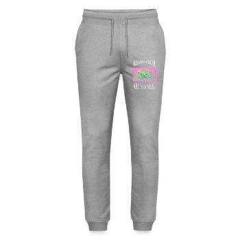 Art Nouveau Fächer Pink Grün - Stanley/Stella Unisex Bio Jogginghose Mover  - Grau meliert - Vorne - Marisol (170cm) & Nik (191cm)