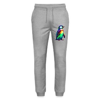 Penguin - Stanley/Stella Mover Unisex Organic Jogging Trousers - heather grey - Front - Marisol (170cm) & Nik (191cm)