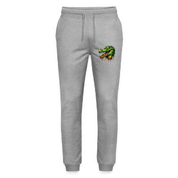 Alligator Crocodile - Stanley/Stella Mover Unisex Organic Jogging Trousers - heather grey - Front - Marisol (170cm) & Nik (191cm)