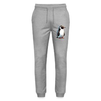 Pingouin - Pantalon de jogging bio MOVER Stanley/Stella unisexe - gris chiné - Devant - Marisol (170cm) & Nik (191cm)