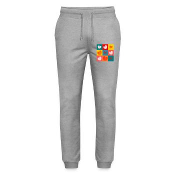 HEART. NOEL. CHRISTMAS. HEARTS. HEART. FATHER's DAY - Stanley/Stella Mover Unisex Organic Jogging Trousers - heather grey - Front - Marisol (170cm) & Nik (191cm)