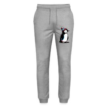 Pingouin - Pantalon de jogging bio MOVER Stanley/Stella unisexe - gris chiné - Devant - Marisol (170cm) & Nik (191cm)