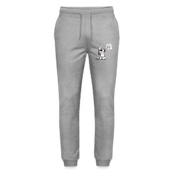 Nö Hund Spruch Having A Ruff Day - Stanley/Stella Unisex Bio Jogginghose Mover  - Grau meliert - Vorne - Marisol (170cm) & Nik (191cm)