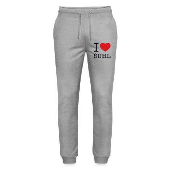 I LOVE SUHL - Stanley/Stella Mover Unisex Organic Jogging Trousers - heather grey - Front - Marisol (170cm) & Nik (191cm)
