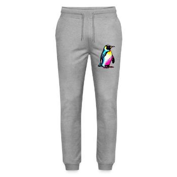 Penguin - Stanley/Stella Mover Unisex Organic Jogging Trousers - heather grey - Front - Marisol (170cm) & Nik (191cm)