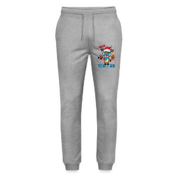Cute Reindeer - Stanley/Stella Mover Unisex Organic Jogging Trousers - heather grey - Front - Marisol (170cm) & Nik (191cm)