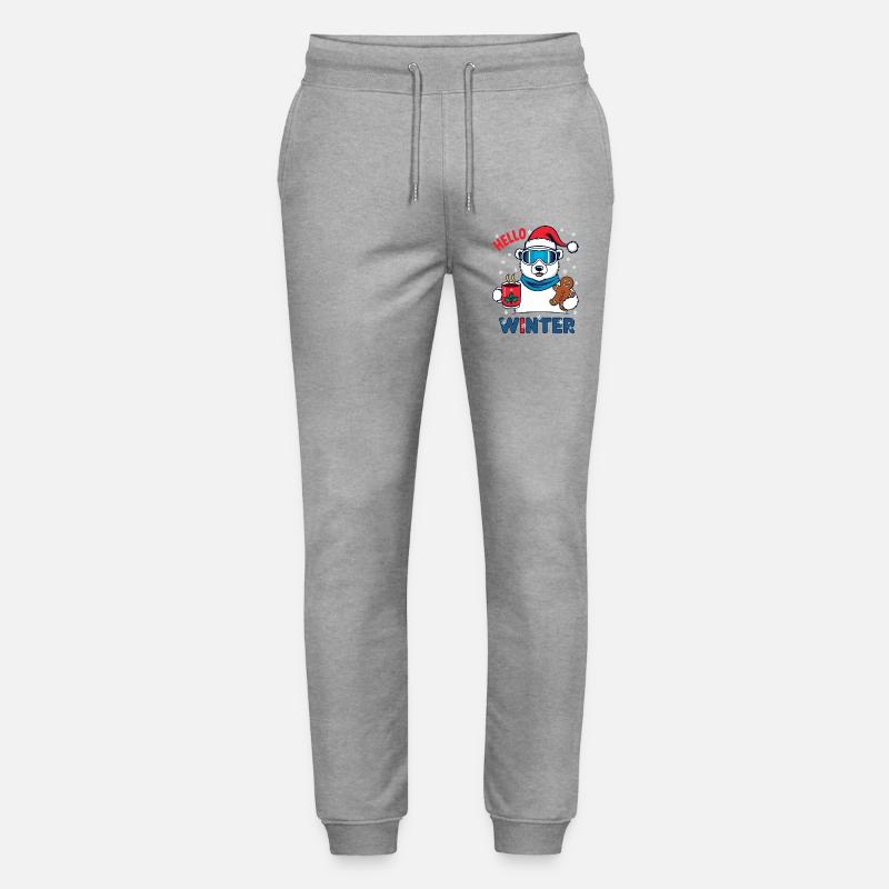 Eisbär mit Lebkuchen - Stanley/Stella Unisex Bio Jogginghose Mover  - Grau meliert