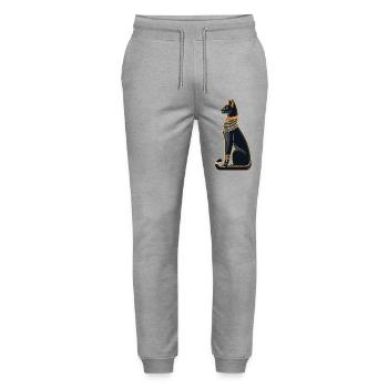 Ägyptische Katze - Stanley/Stella Unisex Bio Jogginghose Mover  - Grau meliert - Vorne - Marisol (170cm) & Nik (191cm)