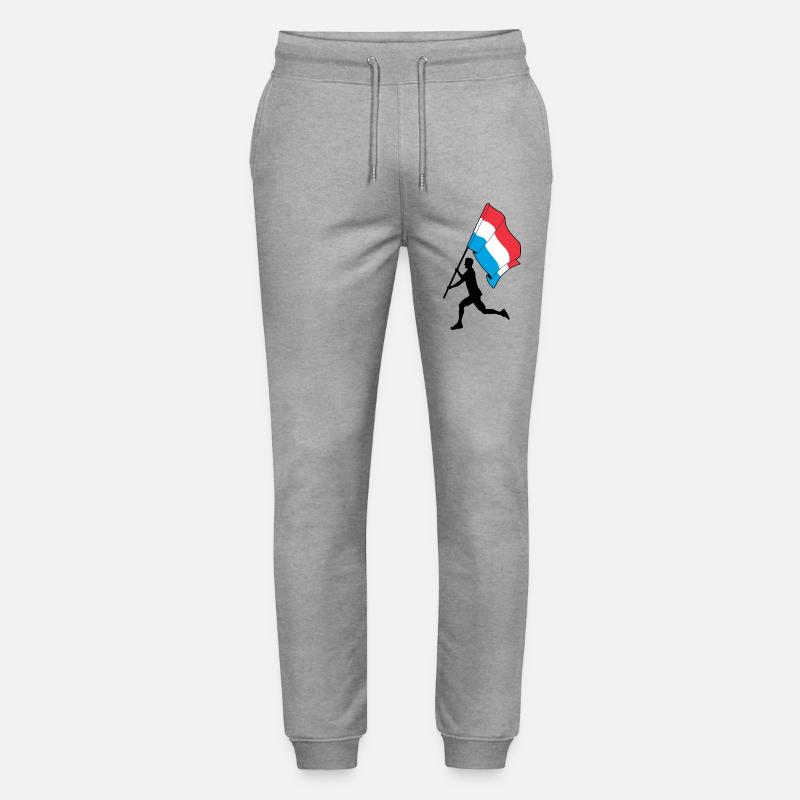 Flagge Luxemburger läuft - Stanley/Stella Unisex Bio Jogginghose Mover  - Grau meliert
