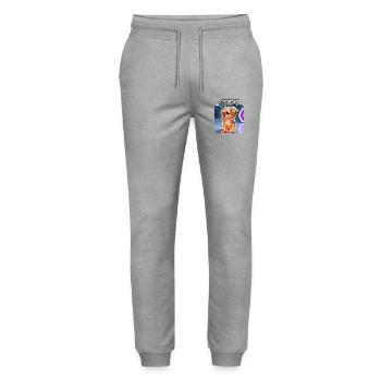 Future Pup Shih Tzu Dog - Stanley/Stella Mover Unisex Organic Jogging Trousers - heather grey - Front - Marisol (170cm) & Nik (191cm)