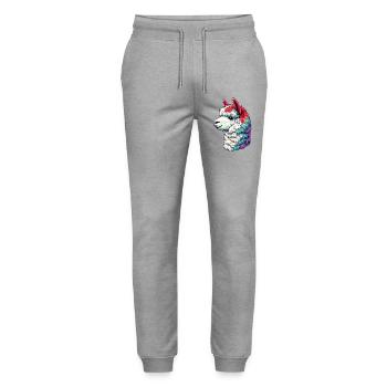 Alpaca - Stanley/Stella Mover Unisex Organic Jogging Trousers - heather grey - Front - Marisol (170cm) & Nik (191cm)