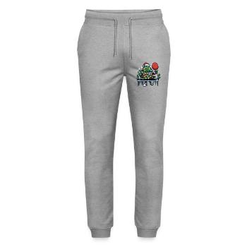 Table Tennis Christmas Tree Costume Christmas Tree - Stanley/Stella Mover Unisex Organic Jogging Trousers - heather grey - Front - Marisol (170cm) & Nik (191cm)