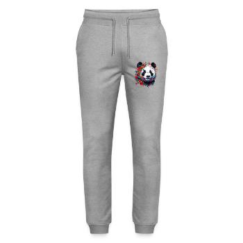 Panda - Stanley/Stella Unisex Bio Jogginghose Mover  - Grau meliert - Vorne - Marisol (170cm) & Nik (191cm)