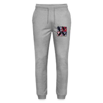 Bald eagle - Stanley/Stella Mover Unisex Organic Jogging Trousers - heather grey - Front - Marisol (170cm) & Nik (191cm)
