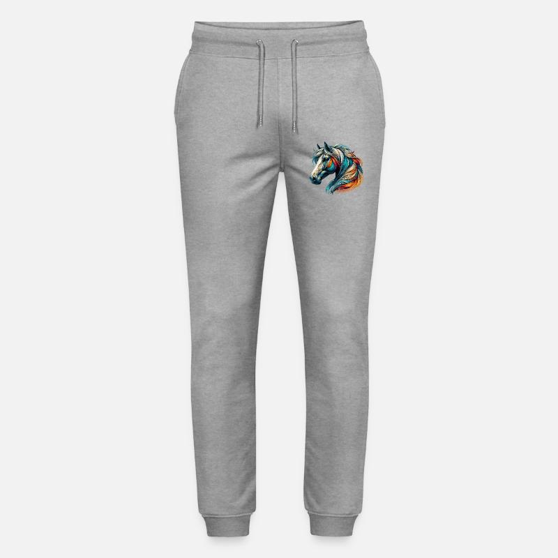 Pferd - Stanley/Stella Unisex Bio Jogginghose Mover  - Grau meliert