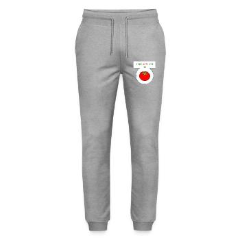 Rot wie eine Tomate - Stanley/Stella Unisex Bio Jogginghose Mover  - Grau meliert - Vorne - Marisol (170cm) & Nik (191cm)