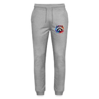 Raccoon - Stanley/Stella Mover Unisex Organic Jogging Trousers - heather grey - Front - Marisol (170cm) & Nik (191cm)
