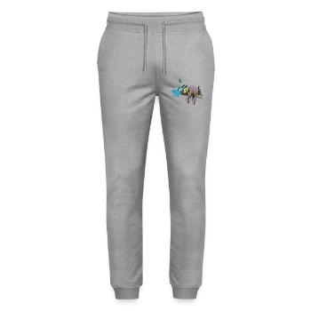 Faultier im Garten - Stanley/Stella Unisex Bio Jogginghose Mover  - Grau meliert - Vorne - Marisol (170cm) & Nik (191cm)