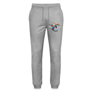 Dolphin - Stanley/Stella Mover Unisex Organic Jogging Trousers - heather grey - Front - Marisol (170cm) & Nik (191cm)
