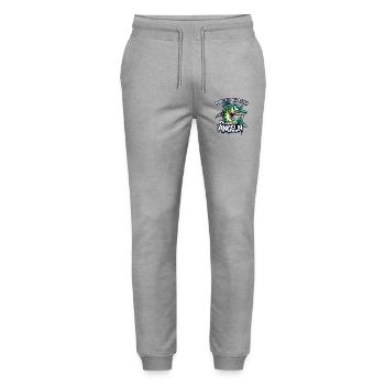 Mir reichts ich geh Angeln Hecht Geschenk - Stanley/Stella Unisex Bio Jogginghose Mover  - Grau meliert - Vorne - Marisol (170cm) & Nik (191cm)