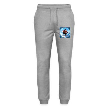 Ski Affe - Stanley/Stella Unisex Bio Jogginghose Mover  - Grau meliert - Vorne - Marisol (170cm) & Nik (191cm)