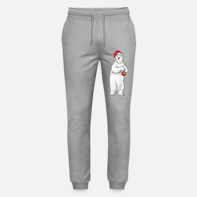 Eisbär Weihnachten Weihnachtskugel - Stanley/Stella Unisex Bio Jogginghose Mover  - Grau meliert