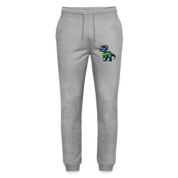 Dinosaure - Pantalon de jogging bio MOVER Stanley/Stella unisexe - gris chiné - Devant - Marisol (170cm) & Nik (191cm)