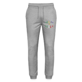 Italo Brasilianer Italiener Feijao &Pizza Geschenk - Stanley/Stella Unisex Bio Jogginghose Mover  - Grau meliert - Vorne - Marisol (170cm) & Nik (191cm)